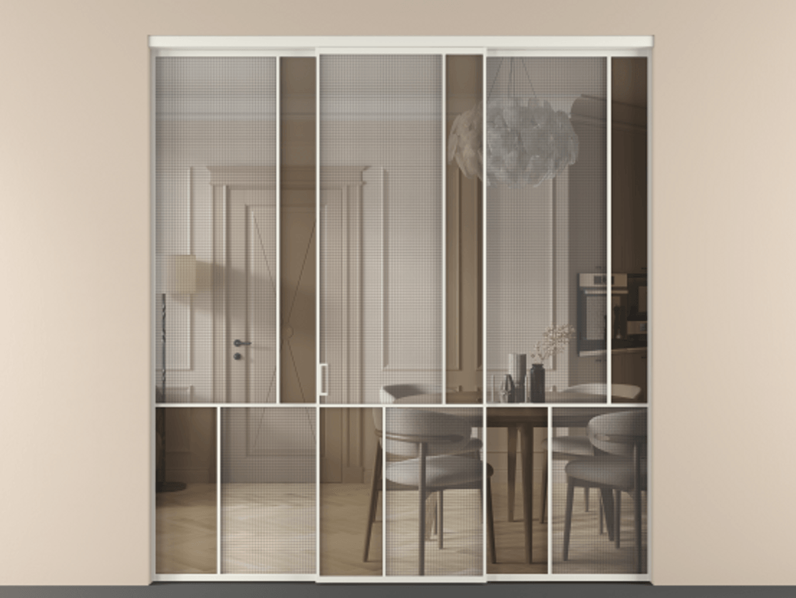 Перегородка Mosaic внутри проема трёхстворчатая #VENDORCODE# #FURNISH# #GLASS# Цена #PRICE# #CURRENCY# | Volhovec