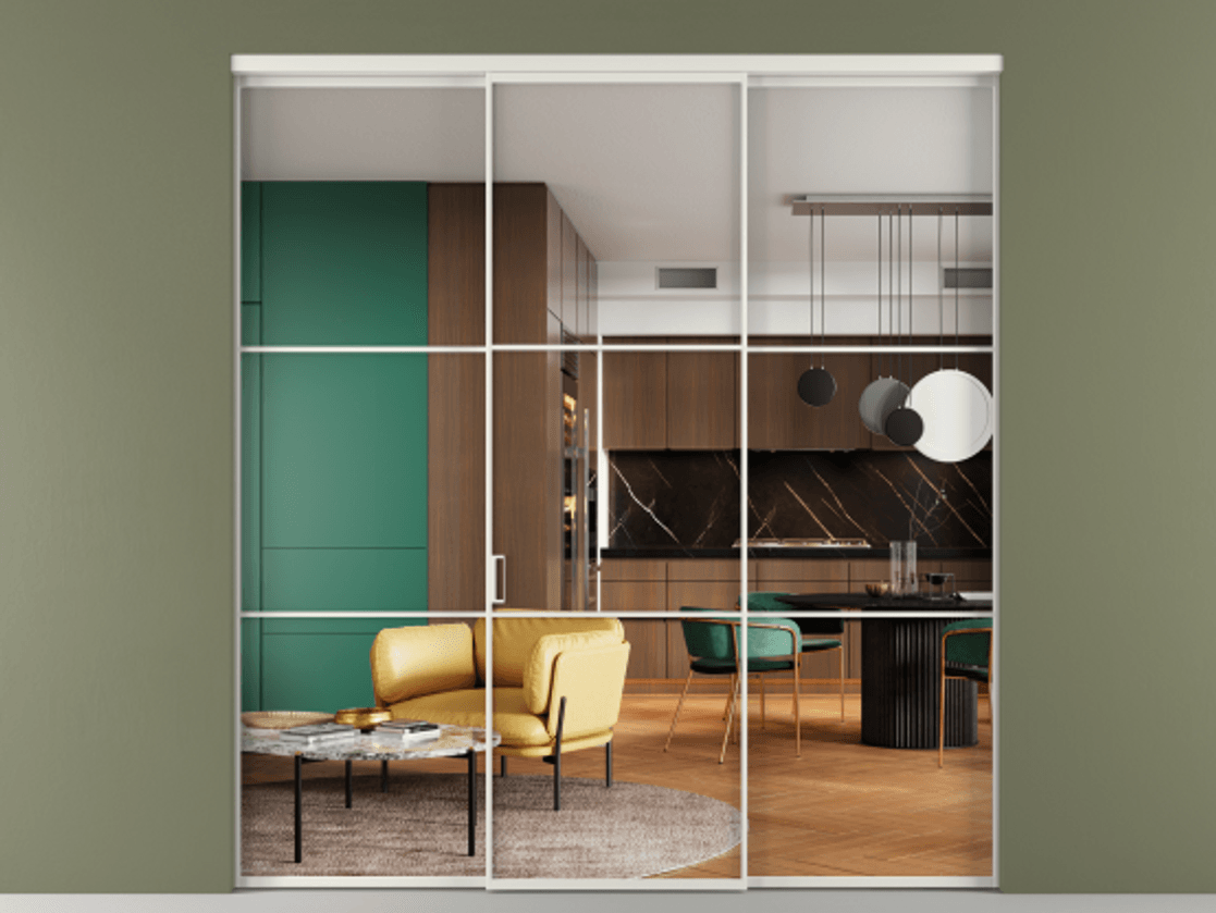 Перегородка Formato внутри проема трёхстворчатая #VENDORCODE# #FURNISH# #GLASS# Цена #PRICE# #CURRENCY# | Volhovec