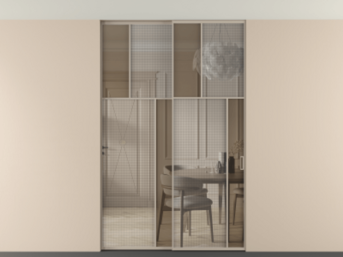 Перегородка Mosaic внутри проема двустворчатая в потолок #VENDORCODE# #FURNISH# #GLASS# Цена #PRICE# #CURRENCY# | Volhovec