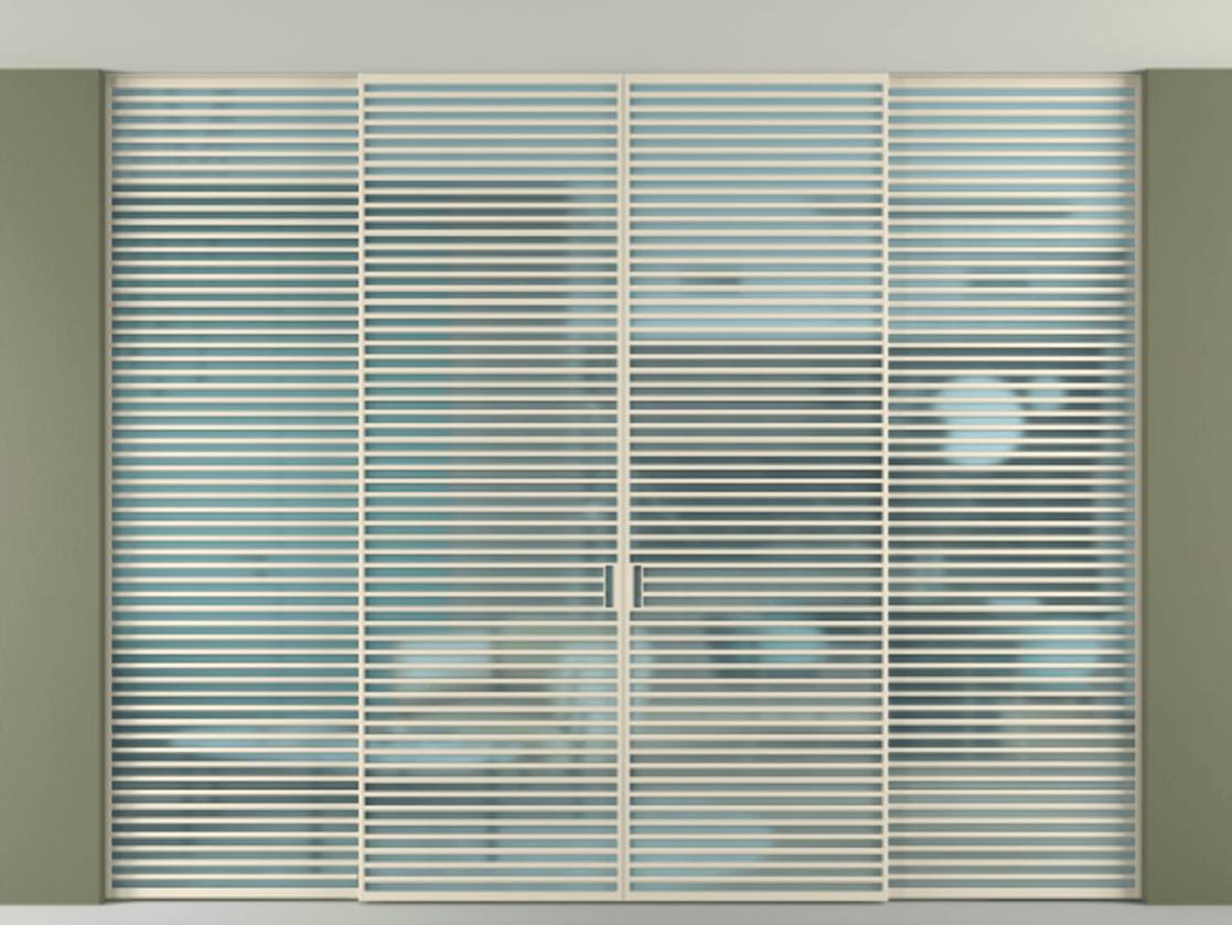 Перегородка Formato внутри проёма скрытое крепление в потолок 4 створки АЛПР 040.07 Алюминий бежево-серый Сатинированное голубое стекло, триплекс. Цена 802012 ₽ 1. Полотно 4 шт. (800/2100 мм)
2. Комплект установки раздвижной системы
3. Базовый комплект фурнитуры
4.Ручка RONDO. Фабрика дверей Волховец 8 (800) 551 43 19 Перегородка Formato внутри проёма скрытое крепление в потолок 4 створки АЛПР 040.07 Алюминий бежево-серый Сатинированное голубое стекло, триплекс Цена 802012 ₽ | Volhovec