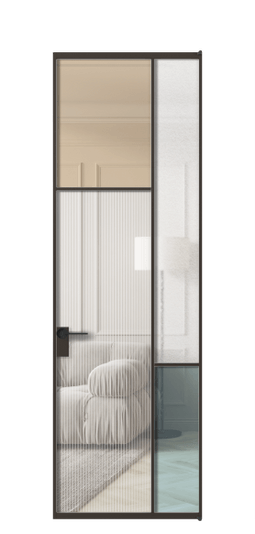 Межкомнатная дверь АЛПЛ041.10 ААН 4 стекла. Цвет Алюминий антрацит. Материал Алюминий в эмали. Коллекция Mosaic. Фото. Дверь межкомнатная АЛПЛ041.10 ААН 4 стекла. Цвет Алюминий антрацит. Материал Алюминий в эмали. Коллекция Mosaic. Картинка.