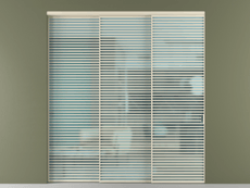 Перегородка Formato внутри проёма 3 створки с синхронным механизмом